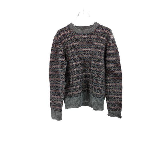 Mauritz Archive H&M Men Elbow Patch Knitted Fair Isle Sweater Multicolor Size La - Picture 5 of 13